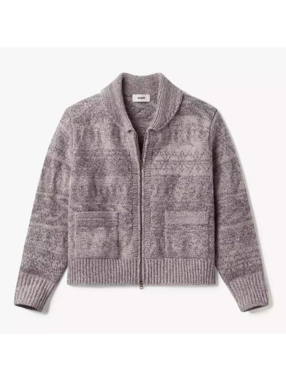 buck mason grey feather heritage wool zip